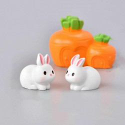 White-Rabbit 3 ks / Set Animal Resin Micro Landscape miniaturní dekorace 1 sada