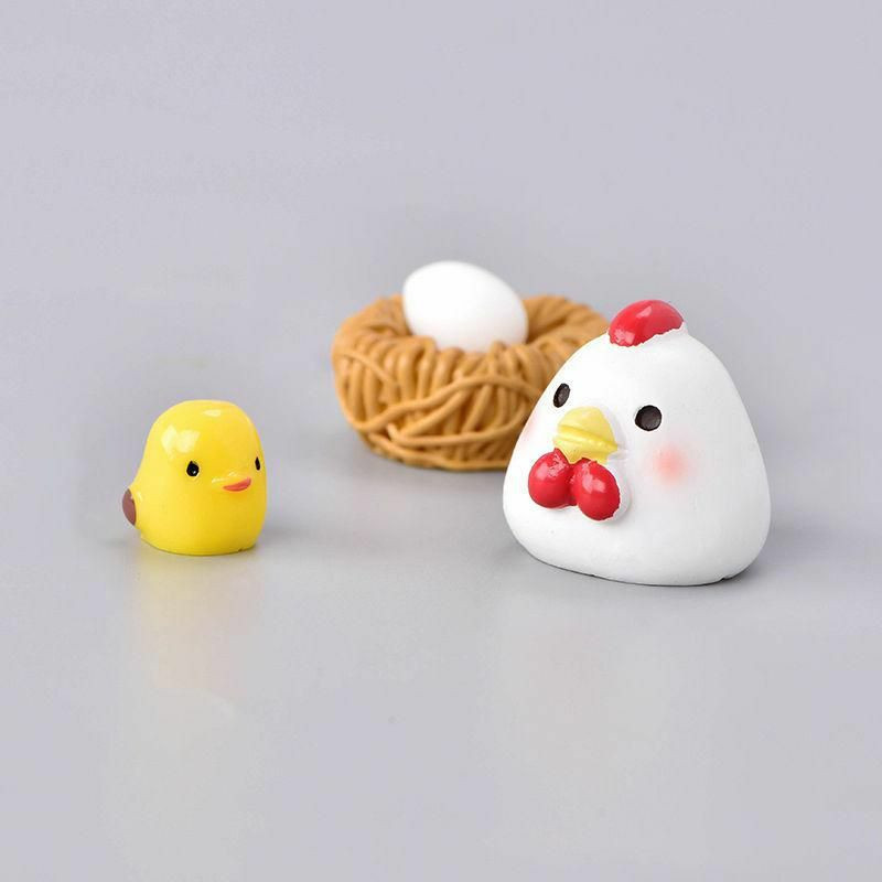 Multicolor-Chick 3 ks / Set Animal Resin Micro Krajina miniaturní dekorace 1 sada