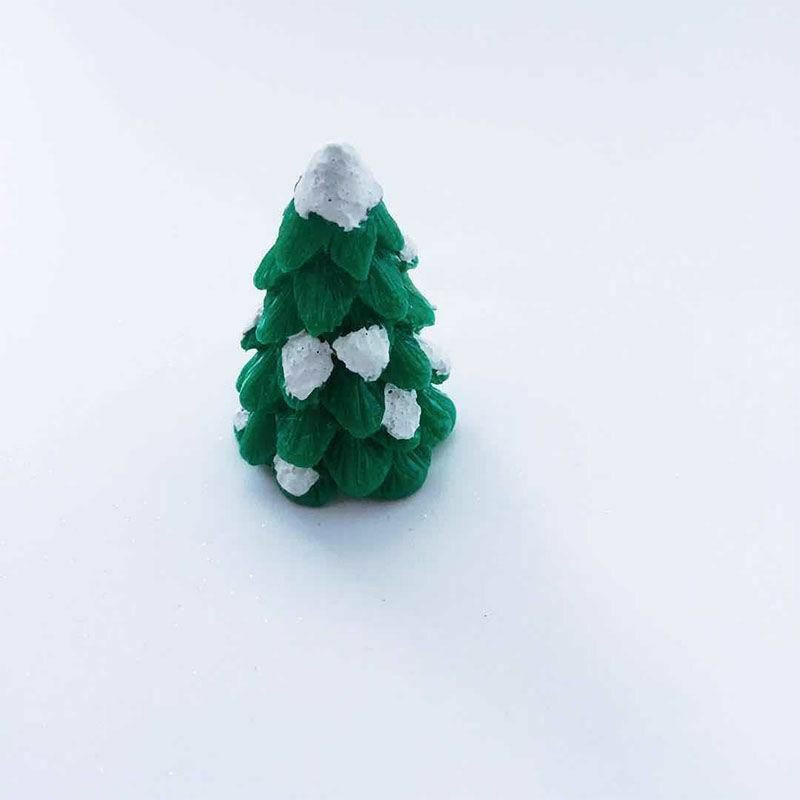 Zelená - 14 Vánoční strom Snowscape Resin Micro Landscape Miniaturní dekorace 3x2cm 3 ks