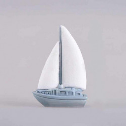 Gray - Sailboat Micro Landscape Miniaturní dekorativní pryskyřice 5.7x3.9cm 1 kus