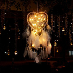 Visící dekorace Dream Catcher bílá pěna LED světlo až 60cm x 15cm 1 kus