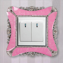 Růžový - evropský styl Lace Light Switch nástěnné nálepky Decals DIY Art Home Decoration 1 kus