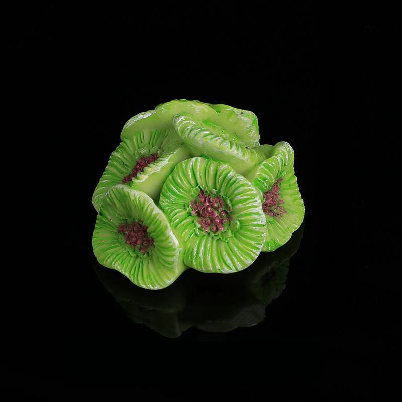 Green-Resin Coral Simulace mikro krajiny miniaturní akvárium dekorace 3. 7x3. 7x2cm 1 kus