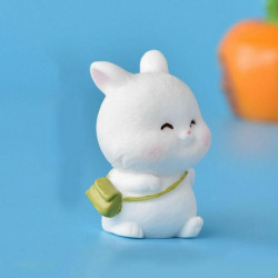 Bílá - 9 Králík Cute Bunny Resin Micro Landscape Miniaturní dekorace 3.8x2.5cm 1 kus