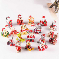 Dřevěné ozdoby Multicolor Na Náhodné Vánoce Santa Claus 36mm x 35mm 1 kus