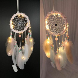 Ozdoby dekorace Dream Catcher Multicolor Feather LED Light Up 40cm x 11cm 1 kus