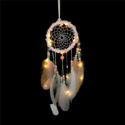 Ozdoby dekorace Dream Catcher Multicolor Feather LED Light Up 40cm x 11cm 1 kus