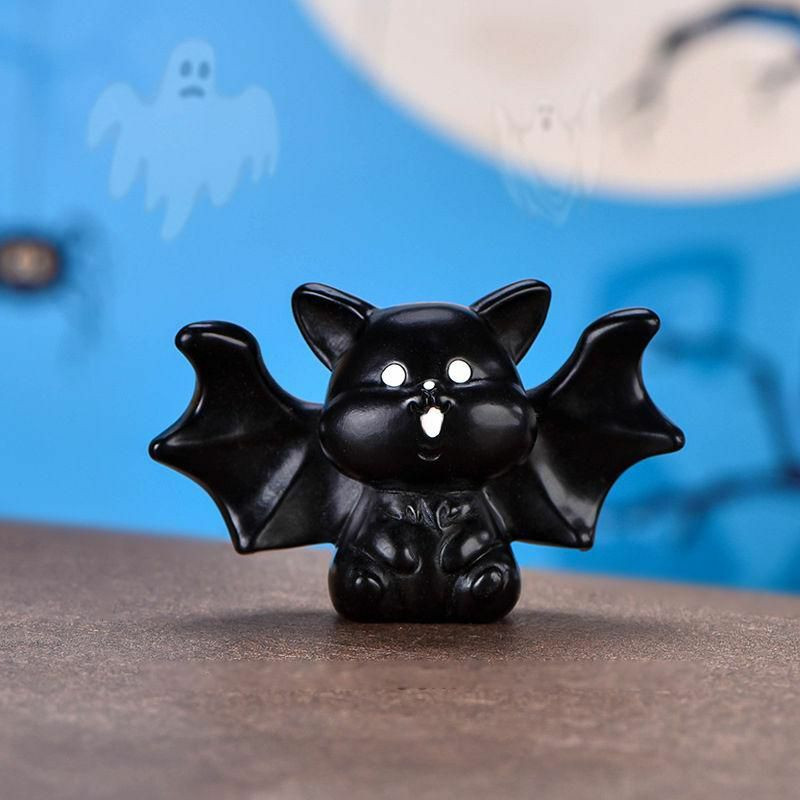 Black-4 Halloween Bat pryskyřice mikro krajiny miniaturní dekorace 3. 1x5cm 1 kus