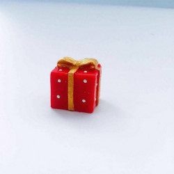 Red-6  Vánoční dárková krabička Snowscape Resin Micro Krajina miniaturní dekorace 2x2cm 2 ks