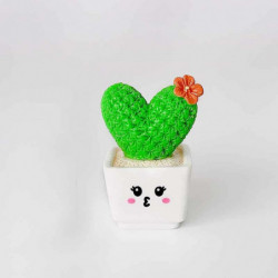 Zelená - Zpráva Slovo " V " Mini kaktusové rostliny Potted Resin Decoration Crafts 3.7cm dlouhé, 1 kus