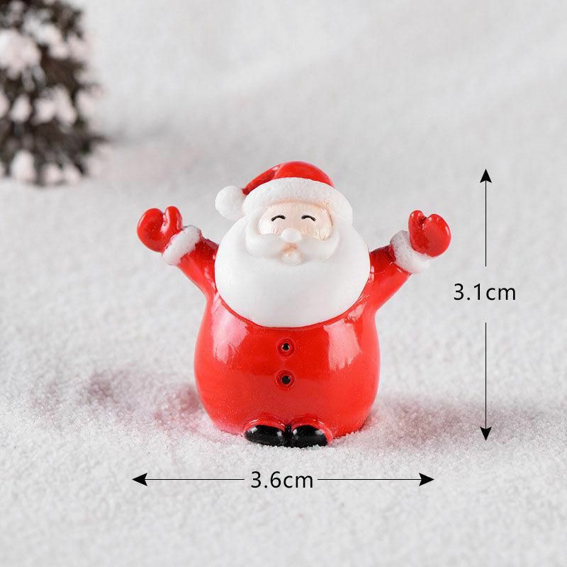 Pryskyřice mikro krajiny miniaturní dekorace červené vánoční Santa Claus 3.6 cm x 3.1 cm 1 kus