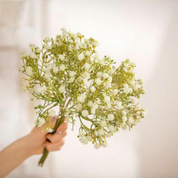 Bílá - Plastová Simulace Gypsophila Květiny Domácí dekorace 23cm dlouhá, 1 balíček