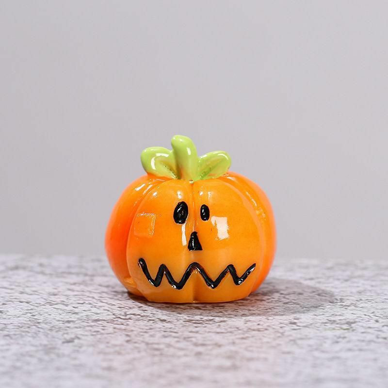 Oranžová dýně Halloween pryskyřice Micro Krajina miniaturní dekorace 2. 5x2. 5cm 2 ks