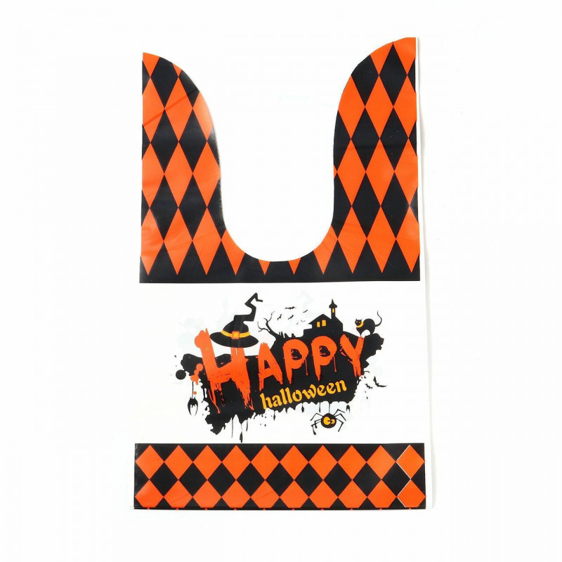 Plastové balení a přepravní tašky Bílá zpráva "Happy Halloween" 23cm x 14cm 50 ks