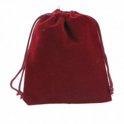 Velvet Šperky Tašky Drawstring Obdélníkové Tmavě červené 12cm x10cm(4 6/8" x3 7/8"), 10 ks