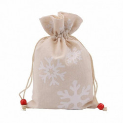 Drawstring Bags Obdélníkové krémově bílé vánoční sněhové vločky 23cm x 15cm 1 kus