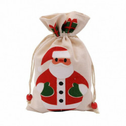 Drawstring Bags Obdélníkové krémové bílé Vánoce Santa Claus 23cm x 15cm 1 kus