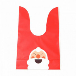 Plastové balení a přepravní tašky Červený vánoční Santa Claus vzor 22cm x 13cm 50 ks