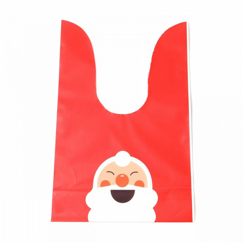 Plastové balení a přepravní tašky Červený vánoční Santa Claus vzor 22cm x 13cm 50 ks