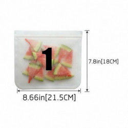 SiliconeReusable Food Seal Bag pro skladování rostlinného masa transparentní čirý 21. 5x18cm 21. 5x12cm 1 sada (12 ks / sada)