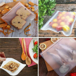 SiliconeReusable Food Seal Bag pro skladování rostlinného masa transparentní čirý 21. 5x18cm 21. 5x12cm 1 sada (12 ks / sada)