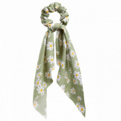 Chiffon Hair Ties Band bílá a zelená Daisy Flower 43, 5cm 1 kus