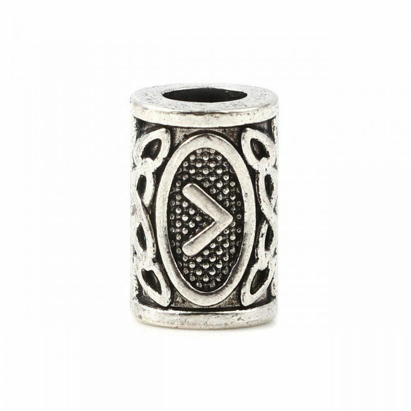 Zinková slitina na bázi spaceru na vlasy Dreadlock Beads Cylinder Antique Silver Color Viking Rune Přibližně 13mm x 8mm otvor: