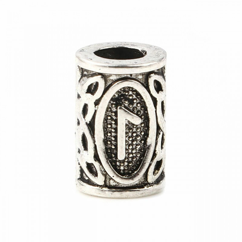 Zinková slitina na bázi spaceru na vlasy Dreadlock Beads Cylinder Antique Silver Color Viking Rune Přibližně 13mm x 8mm otvor: