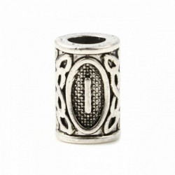 Zinková slitina na bázi spaceru na vlasy Dreadlock Beads Cylinder Antique Silver Color Viking Rune Přibližně 13mm x 8mm otvor: