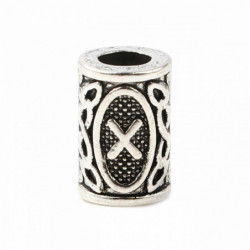 Zinková slitina na bázi spaceru na vlasy Dreadlock Beads Cylinder Antique Silver Color Viking Rune Přibližně 13mm x 8mm otvor: