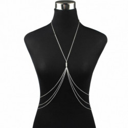 Body Chain Náhrdelník Stříbrný tón Imitace Pearl 1 kus