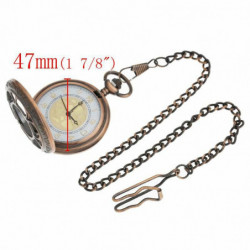 Měď Tone Chain Quartz Pocket Watch Baterie Obsahuje 42cm (16-1/2"), prodávané na balení 1