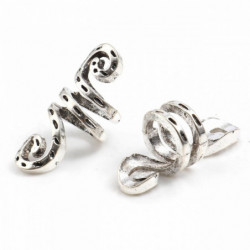 Zinková slitina na bázi spaceru na vlasy Dreadlock Beads Spring Antique Silver Color Spiral Přibližně 24mm x 10mm otvor: