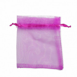 Organza Dřevěné tašky Fuchsia 12cm x9cm (4 6/8" x3 4/8"), 4 ks