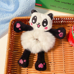 Plyšové vlasy kravaty kapela Black & White Panda Animal 18cm 1 kus