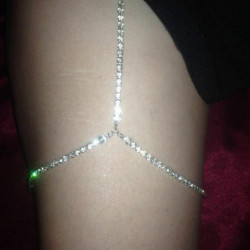 Boho Chic Body Leg Bracelet Řetězový náhrdelník Stříbrný Plátěný Clear Rhinestone 43cm(16 7/8") dlouhý, 52cm(20 4/8") dlouhý, 1