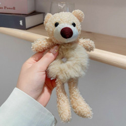 Plush vlasové šňůry Band Creamy-White Bear Animal 18cm 1 kus