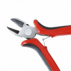 Nerezová ocel Diagonal Cutting Pliers šperky Výroba ruční nástroje Černá a červená 11.5cm(4 4/8"), 1 kus