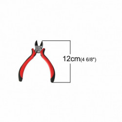 Nerezová ocel Diagonal Cutting Pliers šperky Výroba ruční nástroje Černá a červená 12cm(4 6/8"), 1 kus