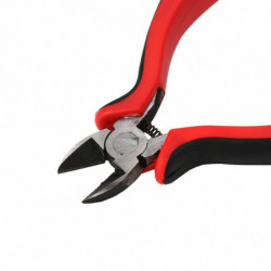 Nerezová ocel Diagonal Cutting Pliers šperky Výroba ruční nástroje Černá a červená 12cm(4 6/8"), 1 kus