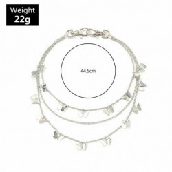 Body Belly Chain Náhrdelník Stříbrný tón Motýl Zvířecí 44.5cm(17 4/8") dlouhý, 1 kus