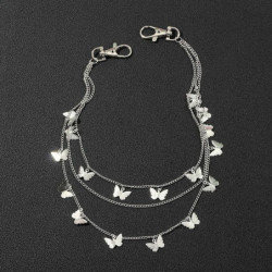 Body Belly Chain Náhrdelník Stříbrný tón Motýl Zvířecí 44.5cm(17 4/8") dlouhý, 1 kus