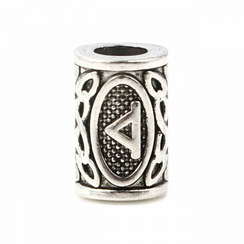 Zinková slitina na bázi spaceru na vlasy Dreadlock Beads Cylinder Antique Silver Color Viking Rune Přibližně 13mm x 8mm otvor: