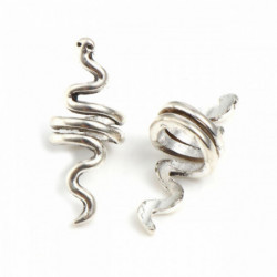 Zinková slitina na bázi spaceru na vlasy Dreadlock Beads Snake Animal Antique Silver Barva Přibližně 25mm x 10mm otvor: