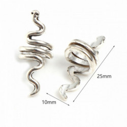 Zinková slitina na bázi spaceru na vlasy Dreadlock Beads Snake Animal Antique Silver Barva Přibližně 25mm x 10mm otvor: