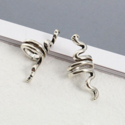 Zinková slitina na bázi spaceru na vlasy Dreadlock Beads Snake Animal Antique Silver Barva Přibližně 25mm x 10mm otvor: