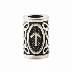 Zinková slitina na bázi spaceru na vlasy Dreadlock Beads Cylinder Antique Silver Color Viking Rune Přibližně 13mm x 8mm otvor: