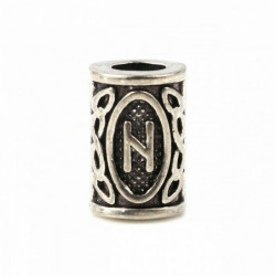 Zinková slitina na bázi spaceru na vlasy Dreadlock Beads Cylinder Antique Silver Color Viking Rune Přibližně 13mm x 8mm otvor: