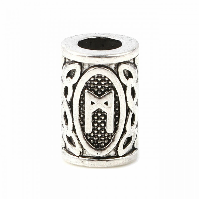 Zinková slitina na bázi spaceru na vlasy Dreadlock Beads Cylinder Antique Silver Color Viking Rune Přibližně 13mm x 8mm otvor: