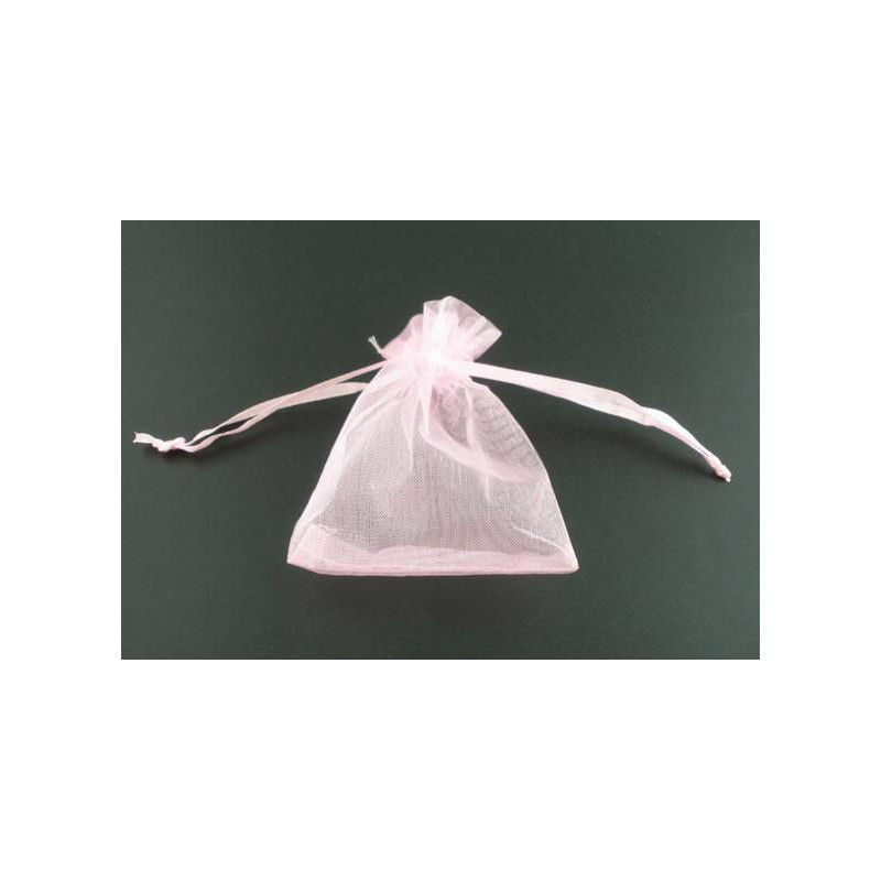 Organza Šperky Bags Drawstring Obdélníkové Růžové 9cm x7cm(3 4/8" x2 6/8"), 5 ks